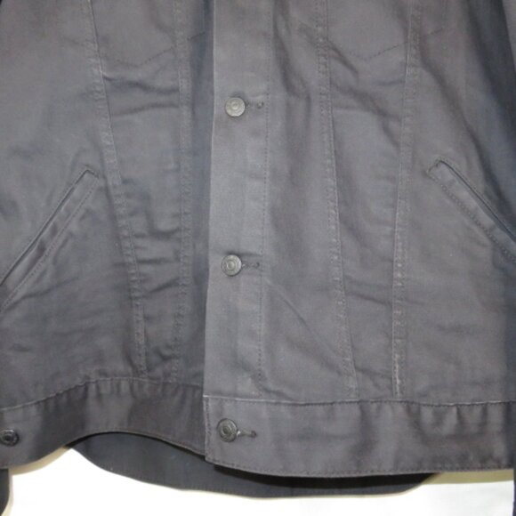 Levis Commuter Trucker Messenger Jacket Black Zip Out Hood Back Pockets Mens XL - Picture 5 of 16